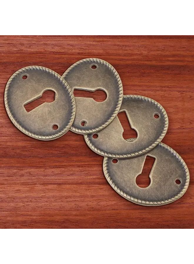 8pcs Vintage Oval Drawer Keyhole Covers Antique Iron Eyelet Plugs Cabinet Hardware - Image 5